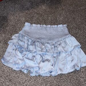 Day + Moon Light Blue Tiered Ruffle Mini Skirt/Skort